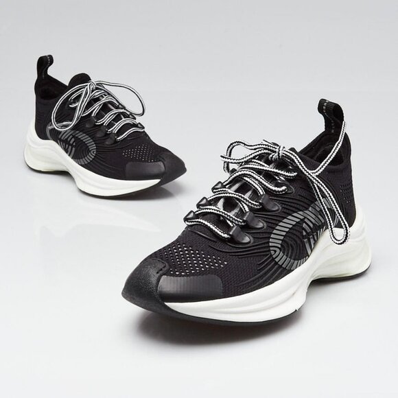 Gucci Black Technical Fabric GG Sneaker Size 3.5/34 - Picture 1 of 5